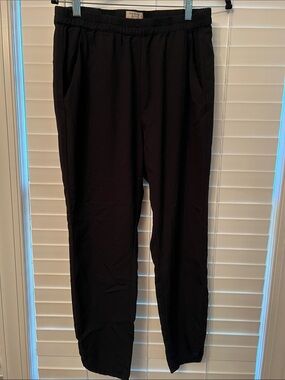 Marine Layer Black Elastic-Waist Joggers for Women